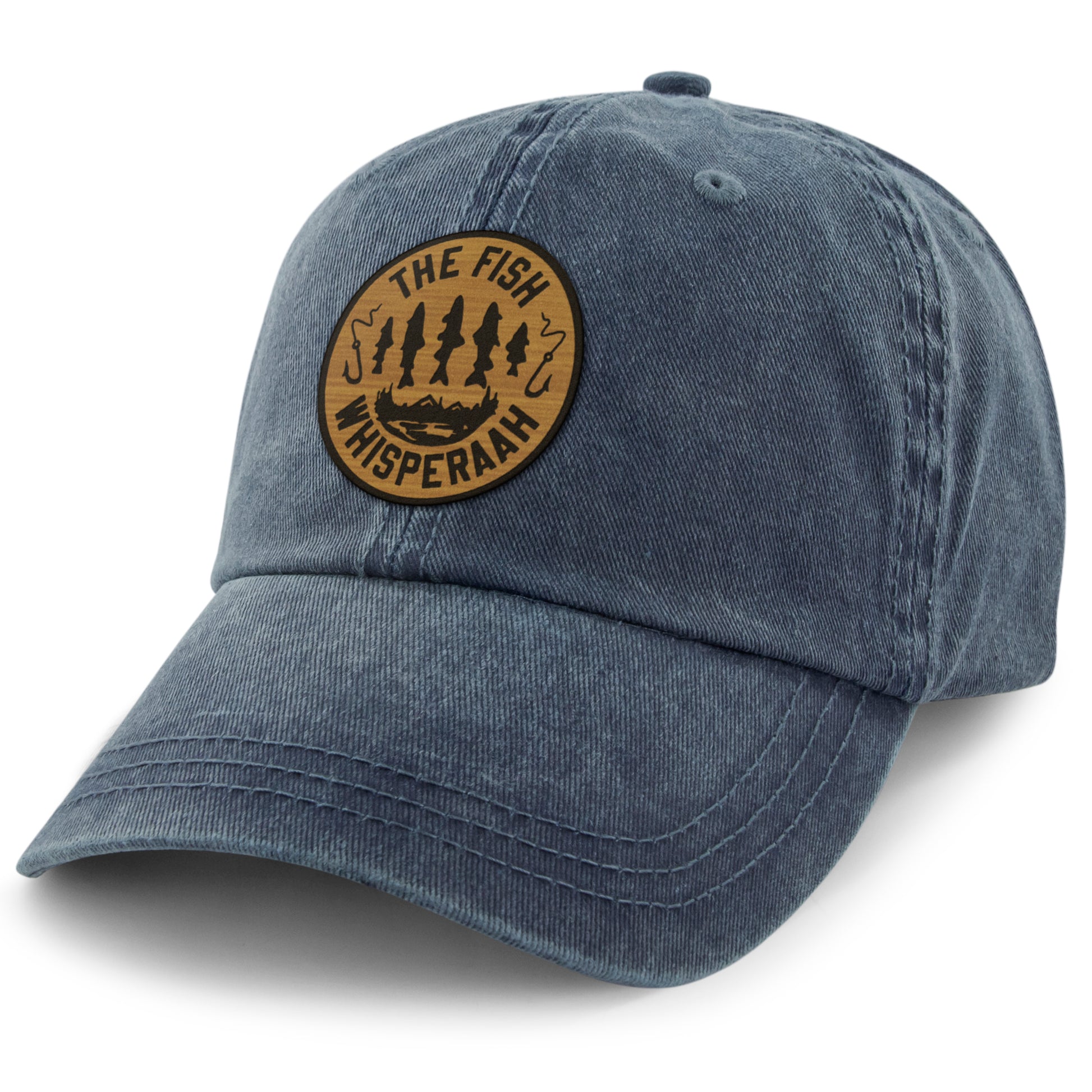 Fish Whisperaah "Wood Grain" Patch Washed Dad Hat - Chowdaheadz