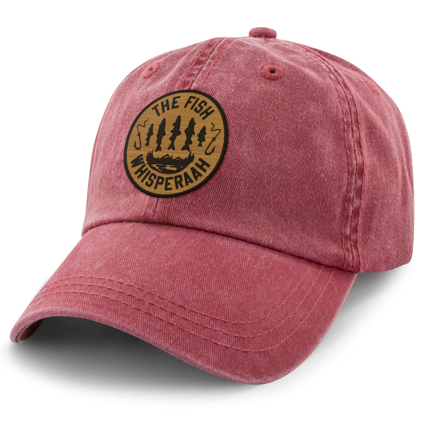 Fish Whisperaah "Wood Grain" Patch Washed Dad Hat - Chowdaheadz