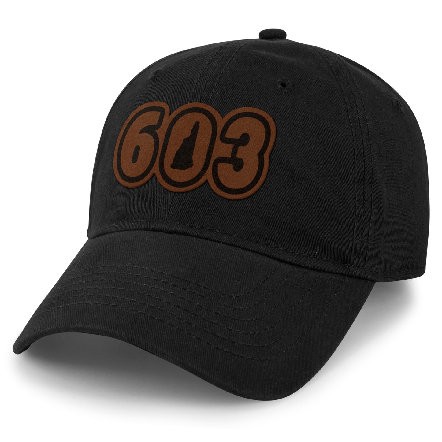 603 New Hampshire Leather Patch Dad Hat - Chowdaheadz