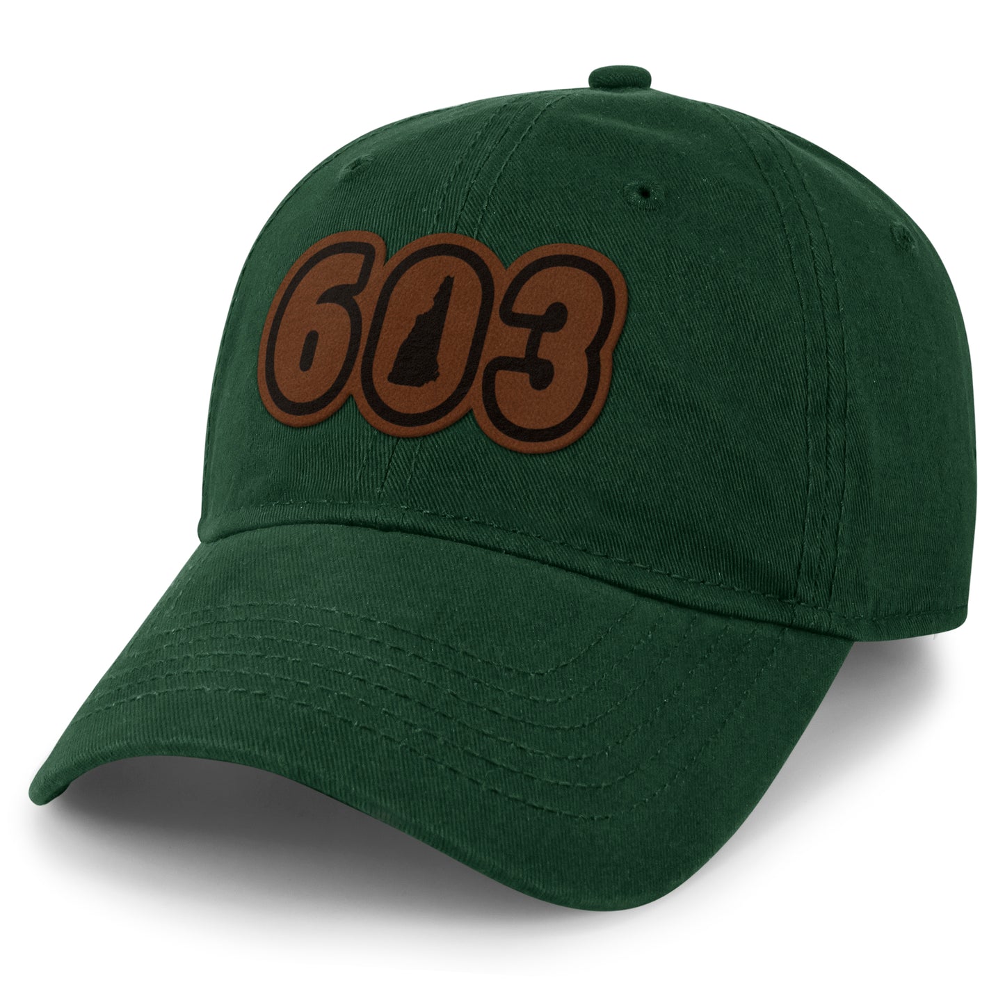 603 New Hampshire Leather Patch Dad Hat - Chowdaheadz