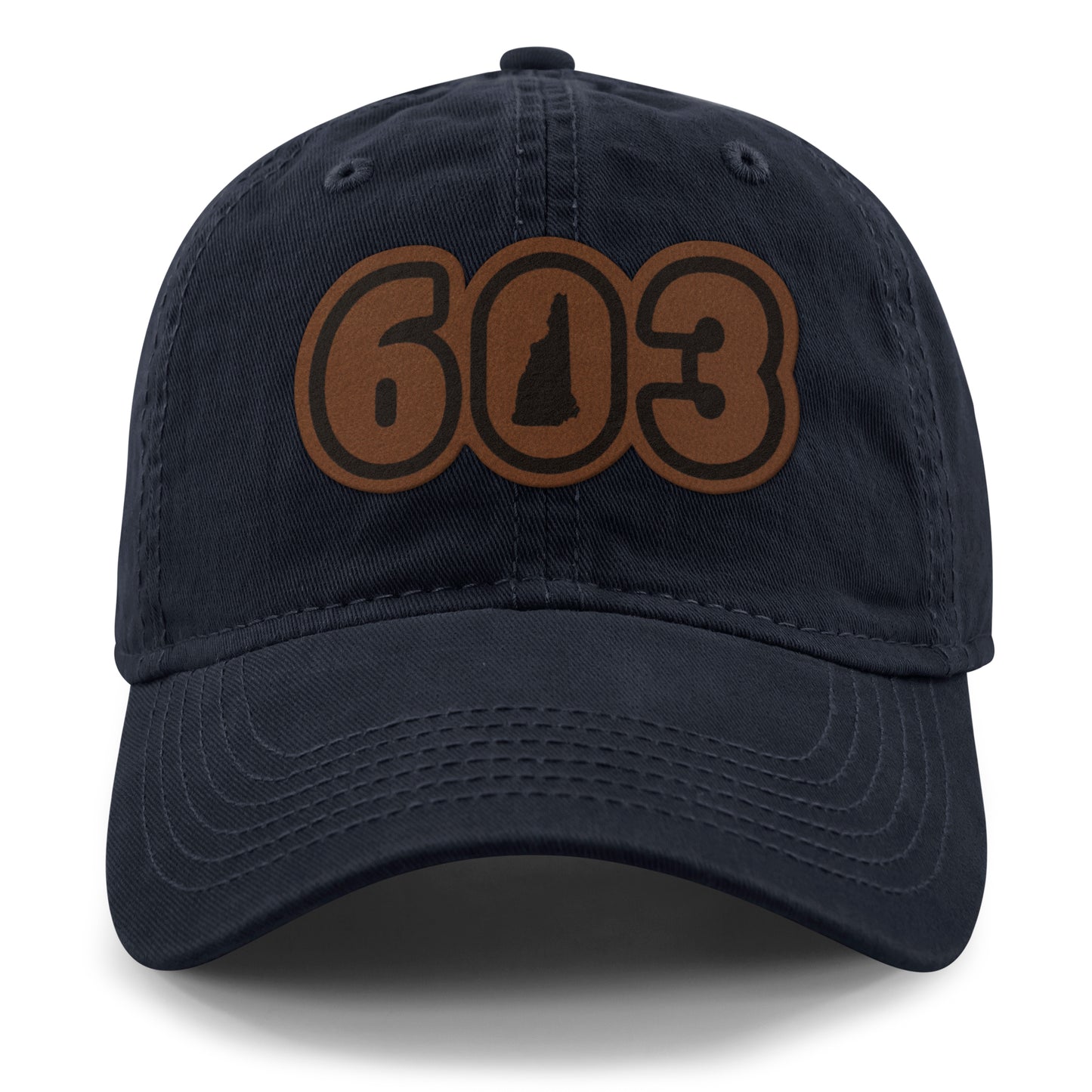 603 New Hampshire Leather Patch Dad Hat - Chowdaheadz