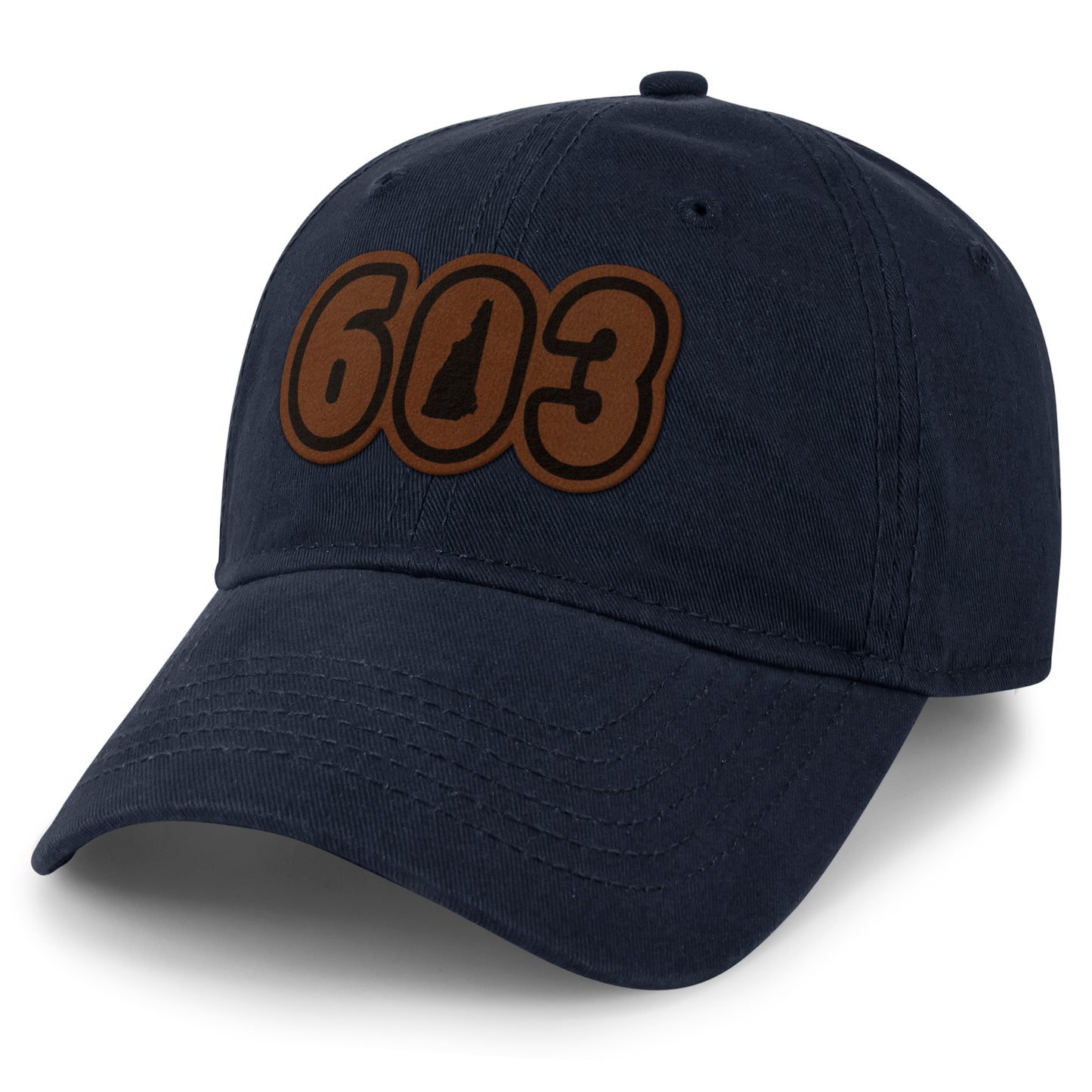 603 New Hampshire Leather Patch Dad Hat - Chowdaheadz