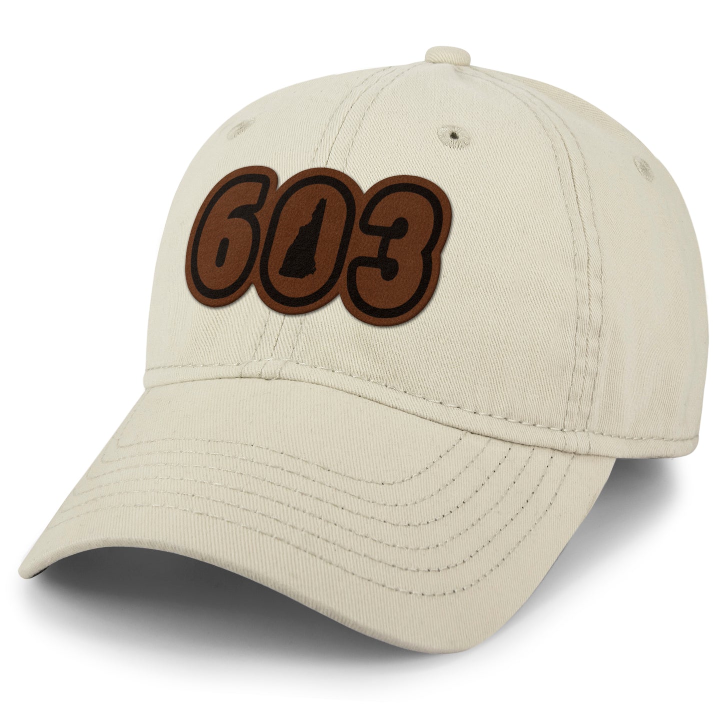 603 New Hampshire Leather Patch Dad Hat - Chowdaheadz