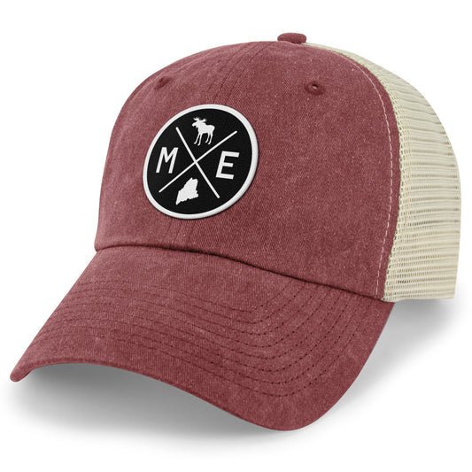 Maine Circle Emblem Relaxed Trucker - Chowdaheadz