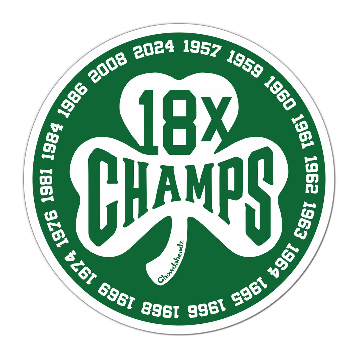 Boston 18x Champs Shamrock Sticker