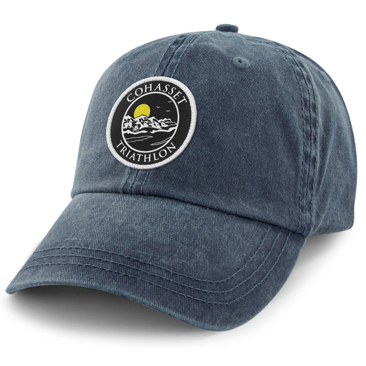 Cohasset Triathlon Blackout Patch Washed Dad Hat - Chowdaheadz