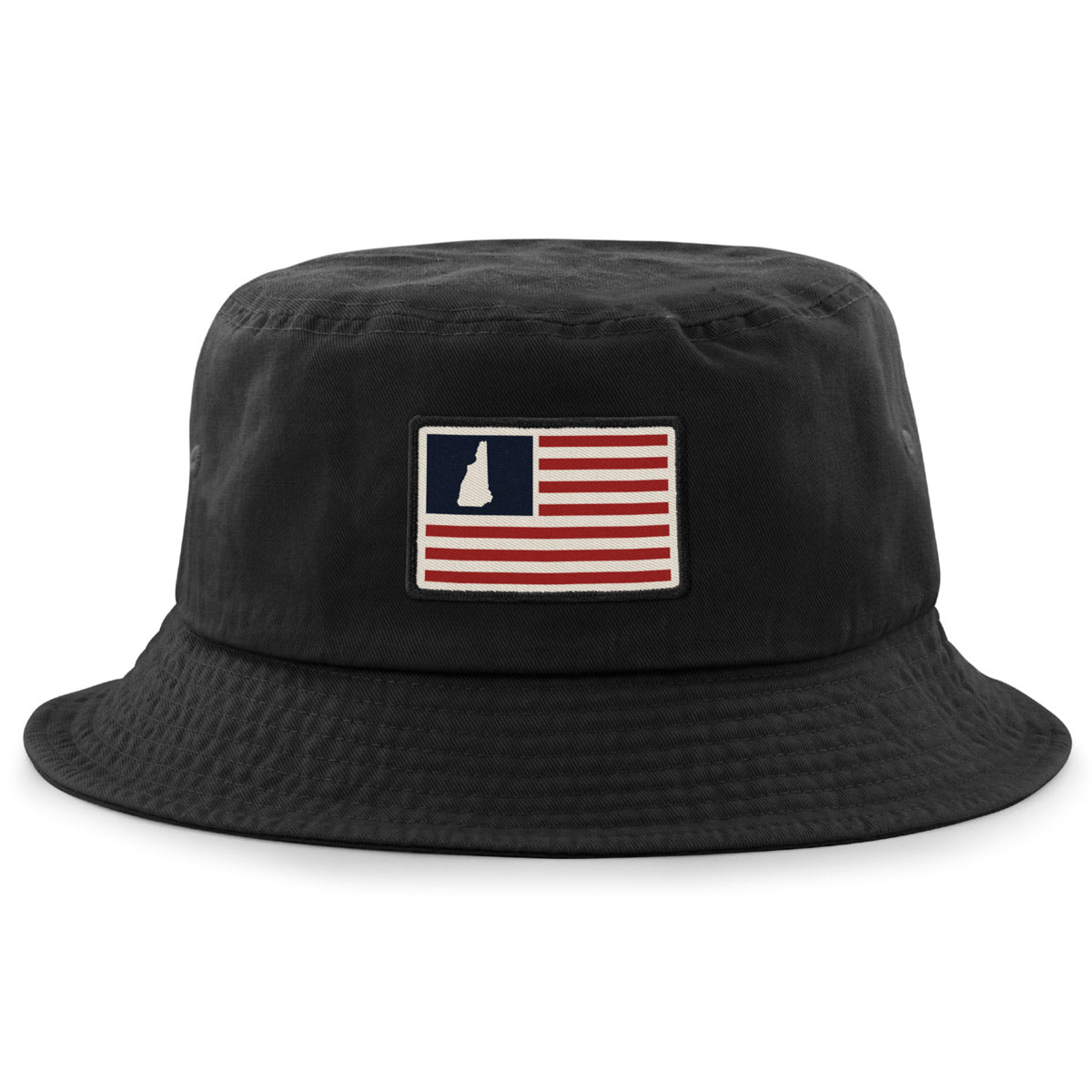 New Hampshire USA Flag Patch Bucket Hat