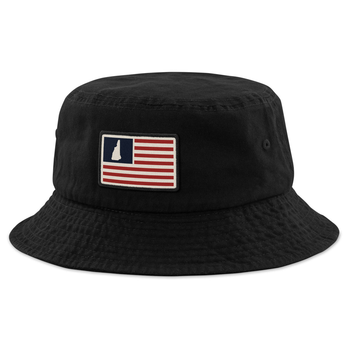 New Hampshire USA Flag Patch Bucket Hat