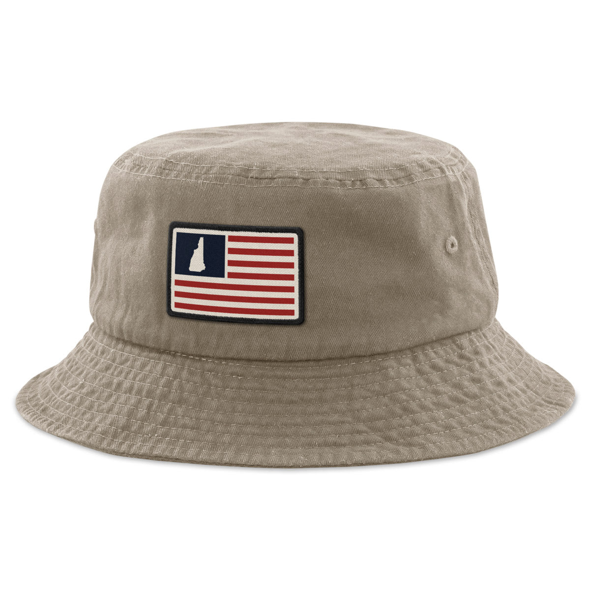 New Hampshire USA Flag Patch Bucket Hat