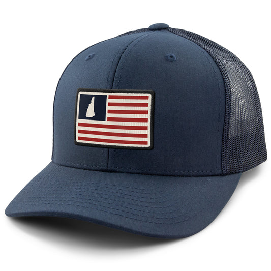 New Hampshire USA Flag Patch Classic Snapback Trucker