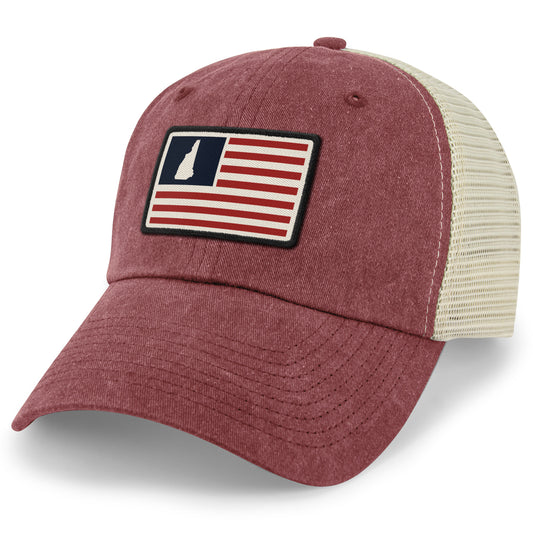 New Hampshire USA Flag Patch Relaxed Trucker