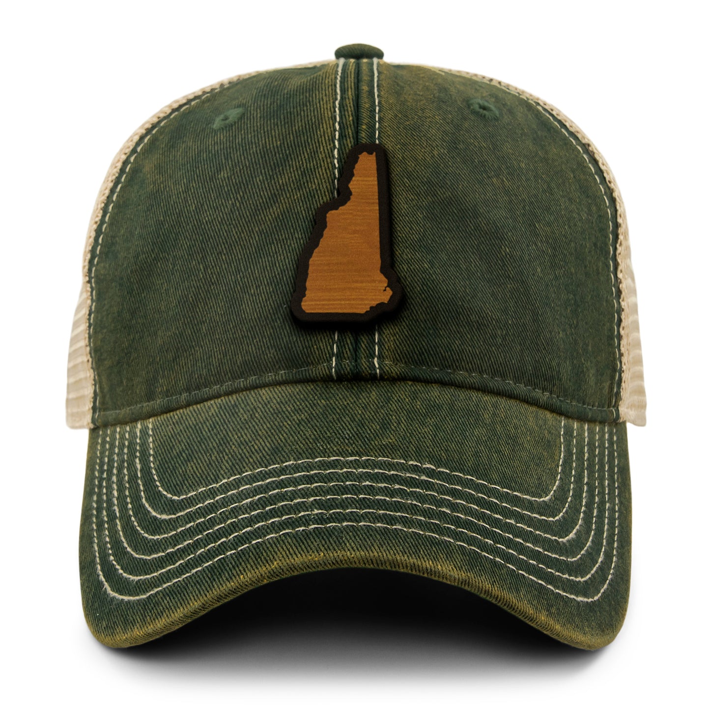 New Hampshire State Wood Grain Patch Dirty Water Trucker