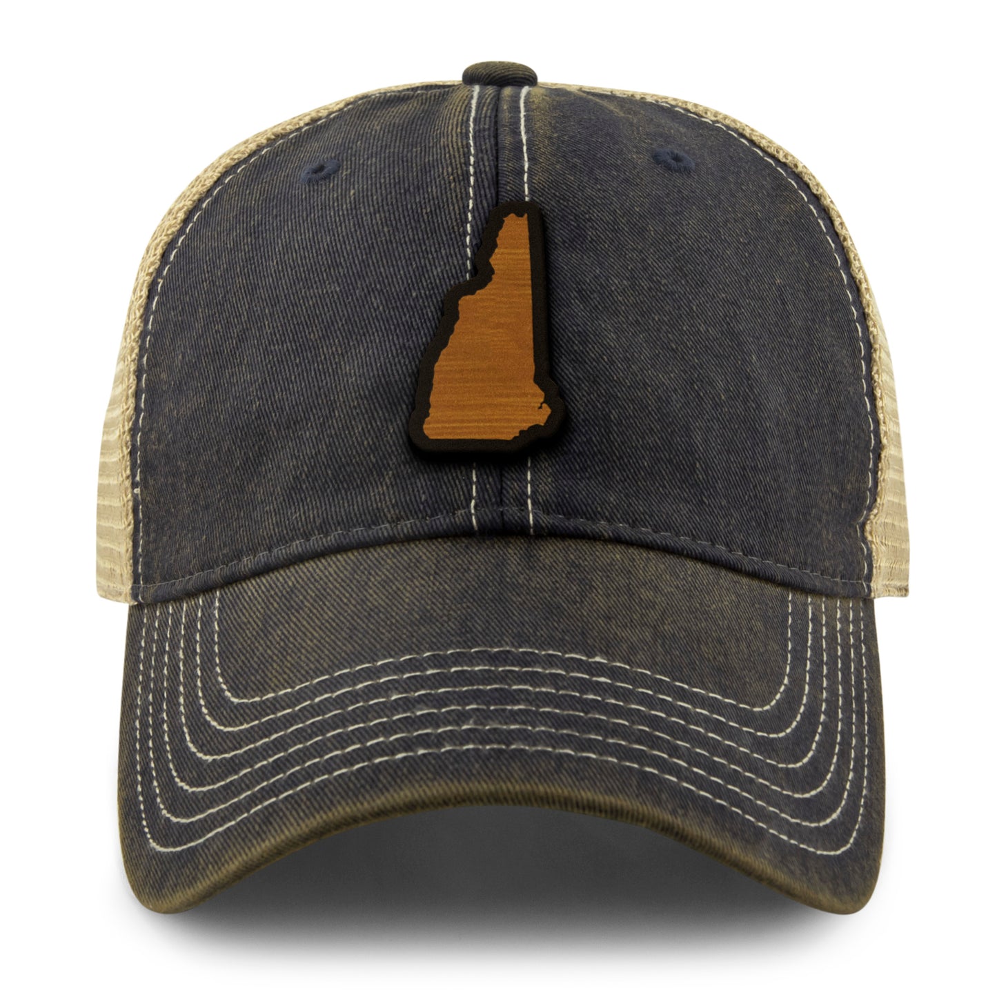 New Hampshire State Wood Grain Patch Dirty Water Trucker