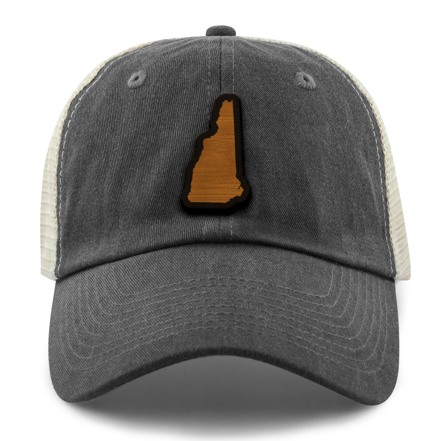 New Hampshire State Wood Grain Patch Relaxed Trucker