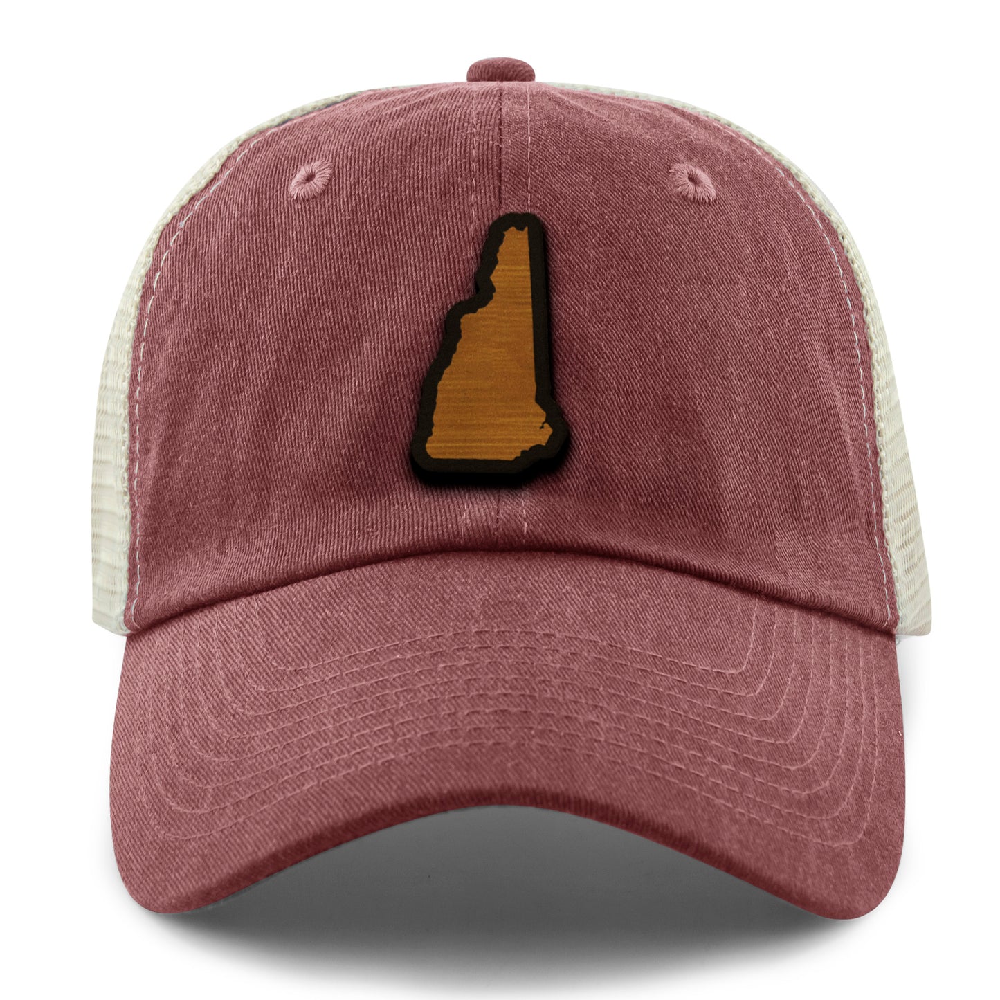 New Hampshire State Wood Grain Patch Relaxed Trucker