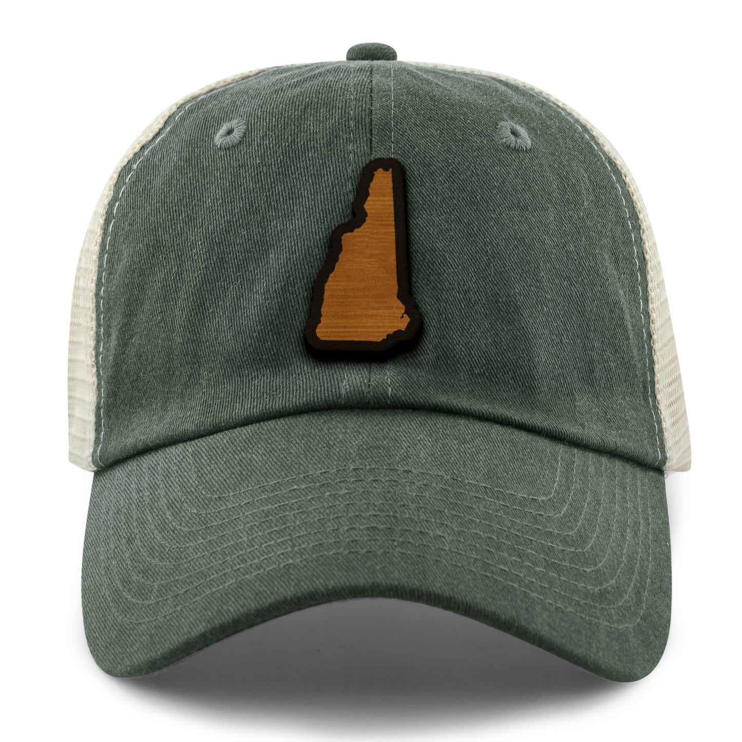 New Hampshire State Wood Grain Patch Relaxed Trucker