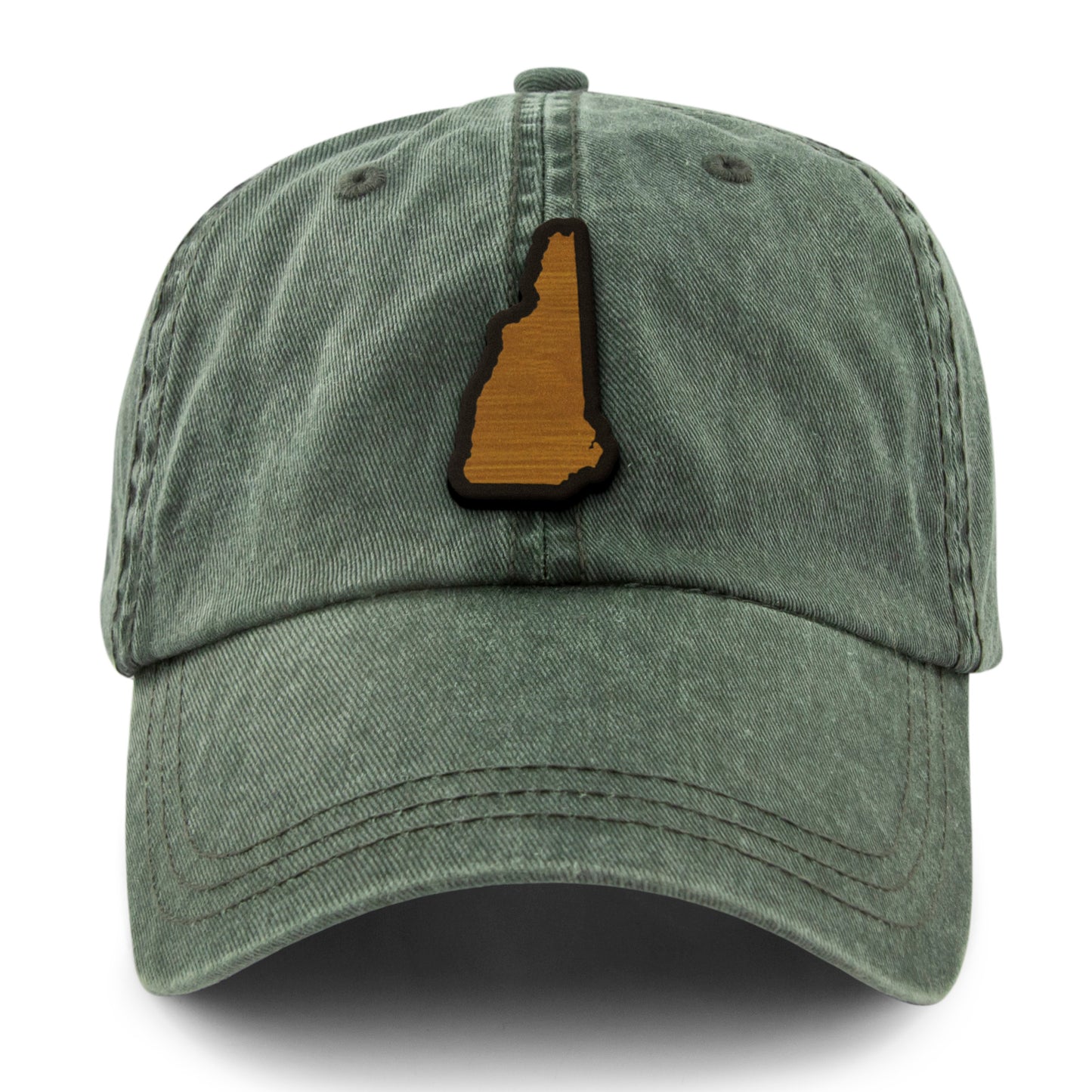 New Hampshire State Wood Grain Washed Dad Hat