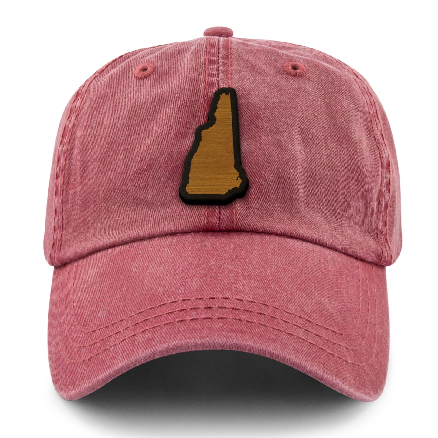 New Hampshire State Wood Grain Washed Dad Hat