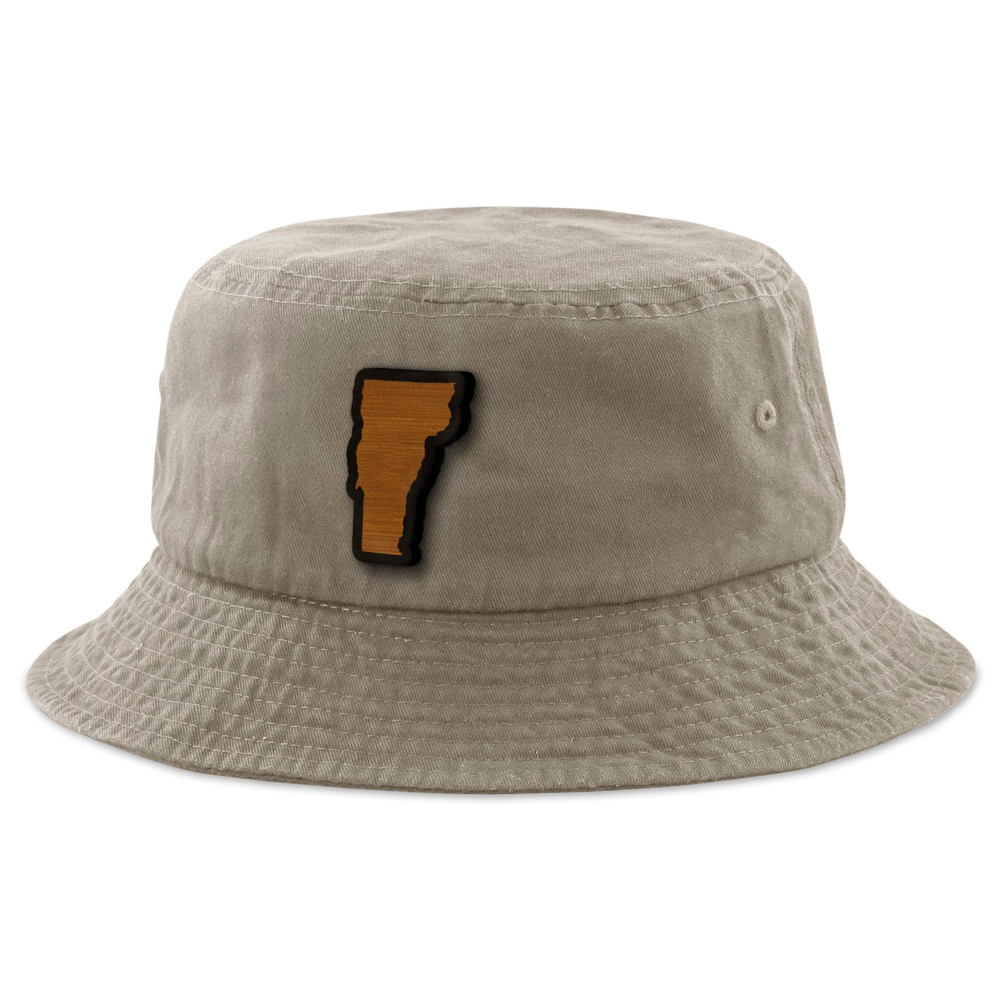 Vermont State Wood Grain Patch Bucket Hat