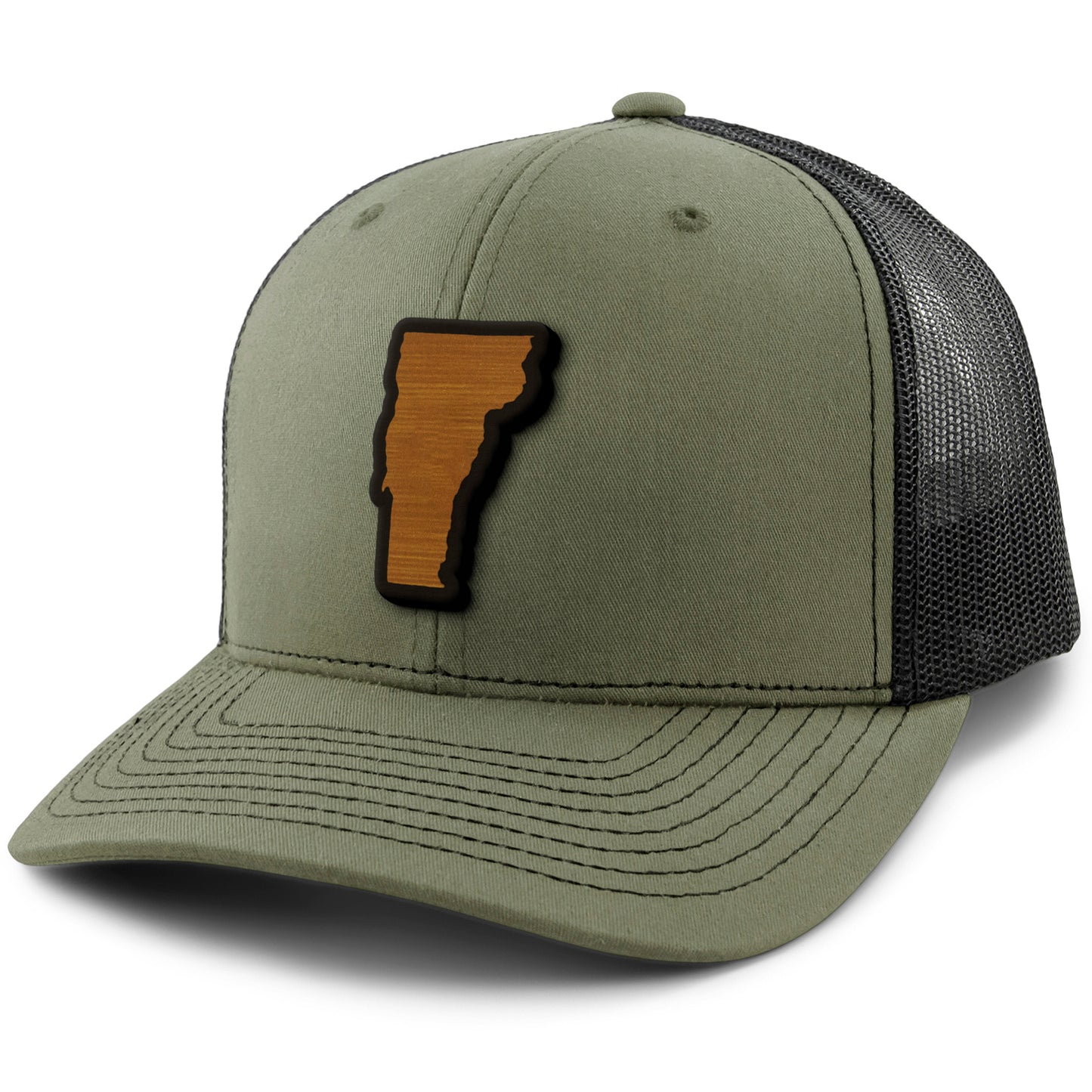 Vermont State Wood Grain Patch Classic Snapback Trucker