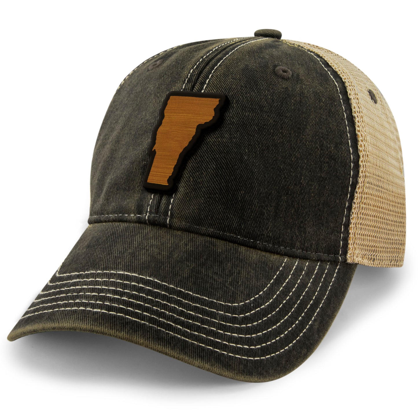 Vermont State Wood Grain Patch Dirty Water Trucker