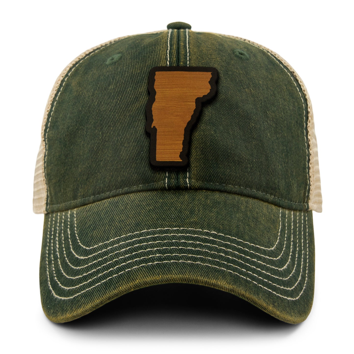 Vermont State Wood Grain Patch Dirty Water Trucker