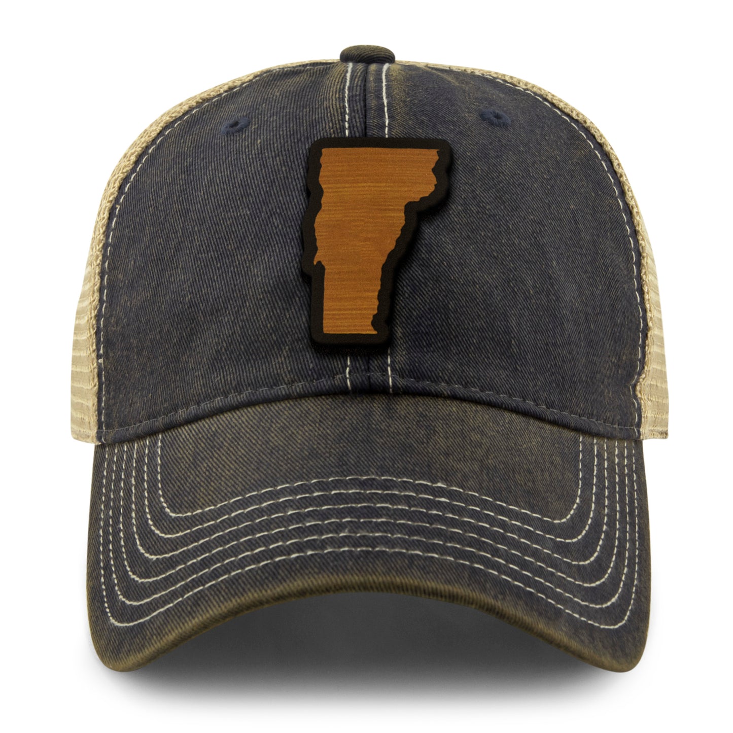 Vermont State Wood Grain Patch Dirty Water Trucker