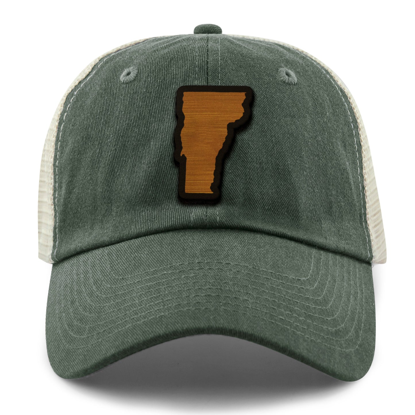 Vermont State Wood Grain Patch Relaxed Trucker