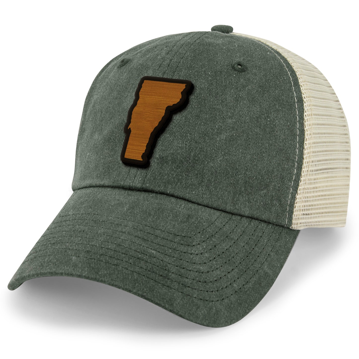 Vermont State Wood Grain Patch Relaxed Trucker