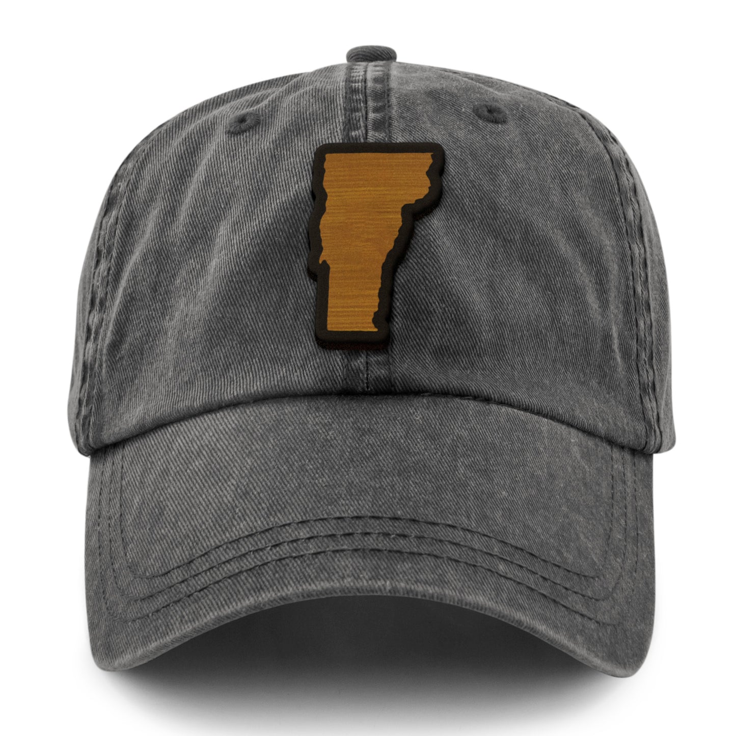 Vermont State Wood Grain Patch Washed Dad Hat