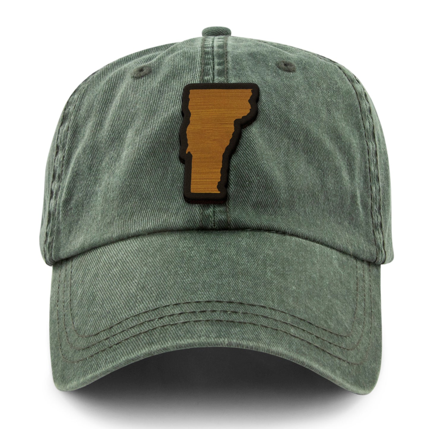 Vermont State Wood Grain Patch Washed Dad Hat