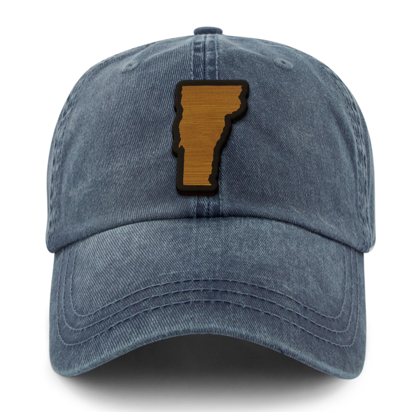 Vermont State Wood Grain Patch Washed Dad Hat