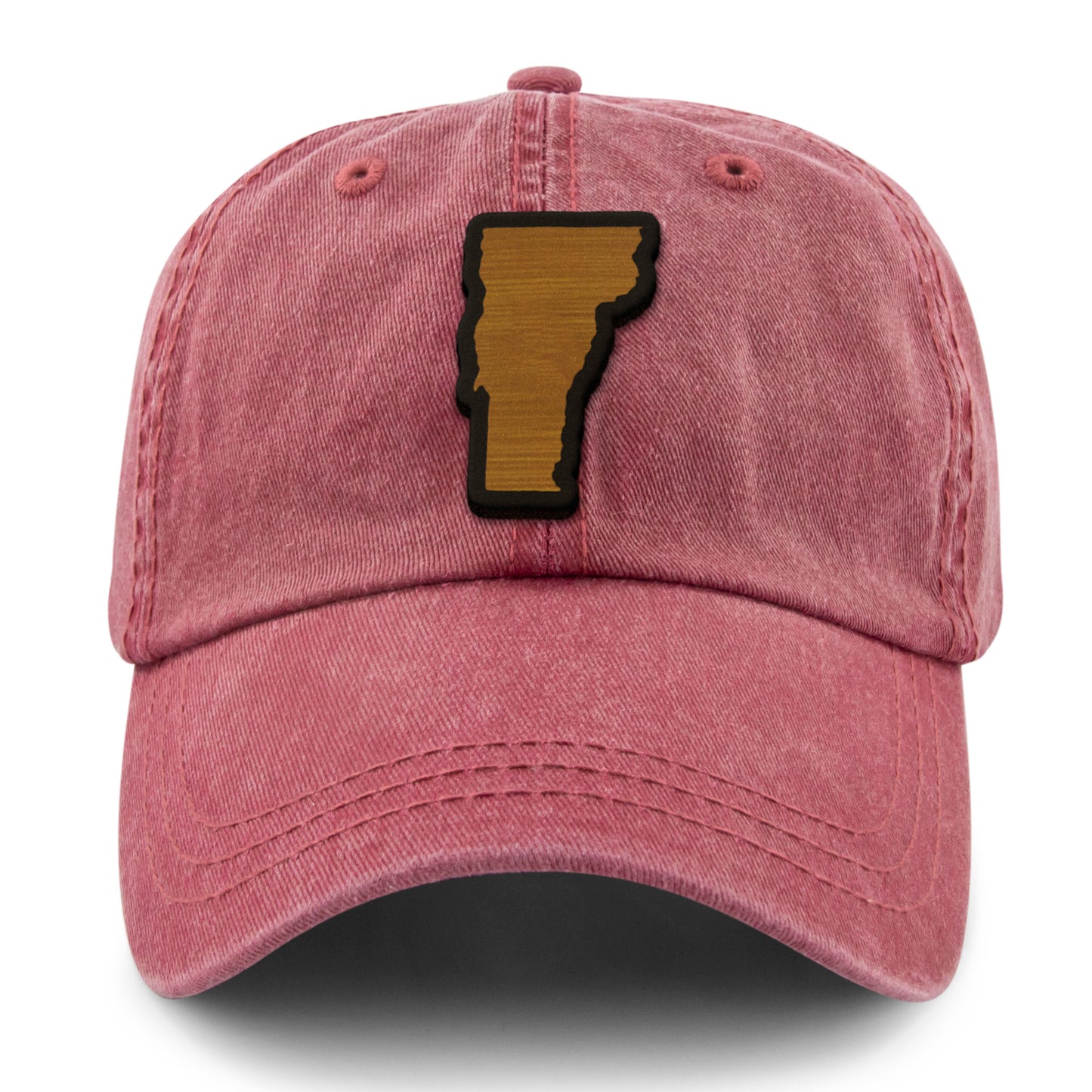 Vermont State Wood Grain Patch Washed Dad Hat