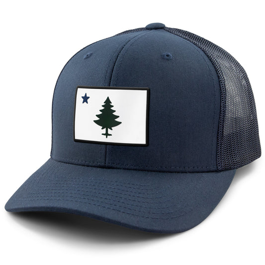 Retro Maine Flag PVC Classic Snapback Trucker