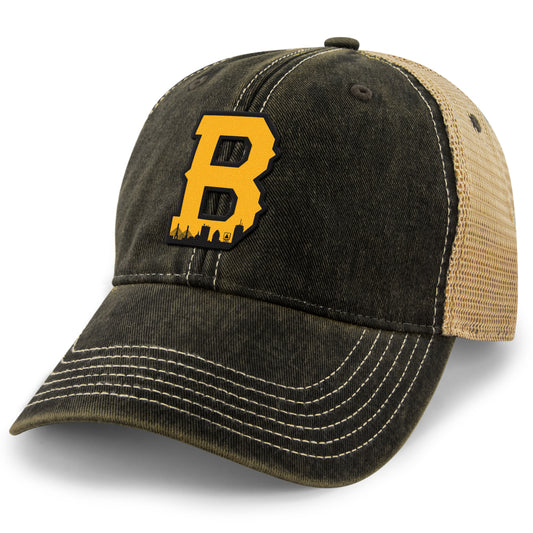 Boston B Skyline Black & Gold Dirty Water Trucker