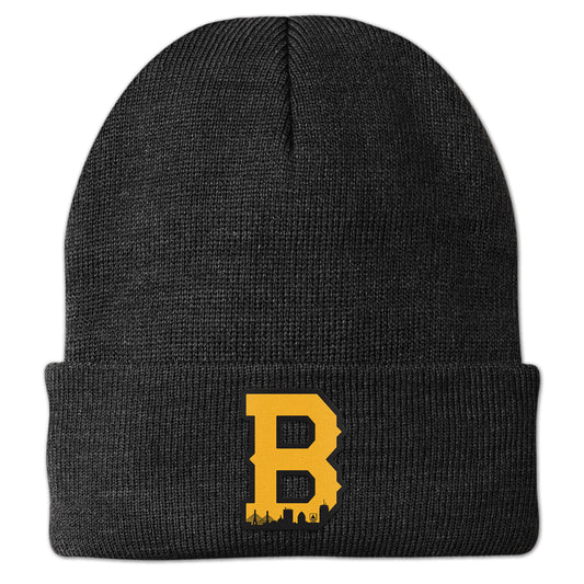 Boston B Skyline Black & Gold Cuff Knit