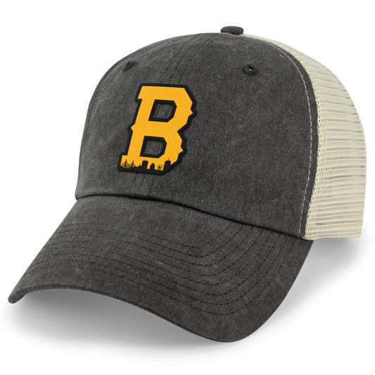 Boston B Skyline Black & Gold Relaxed Trucker