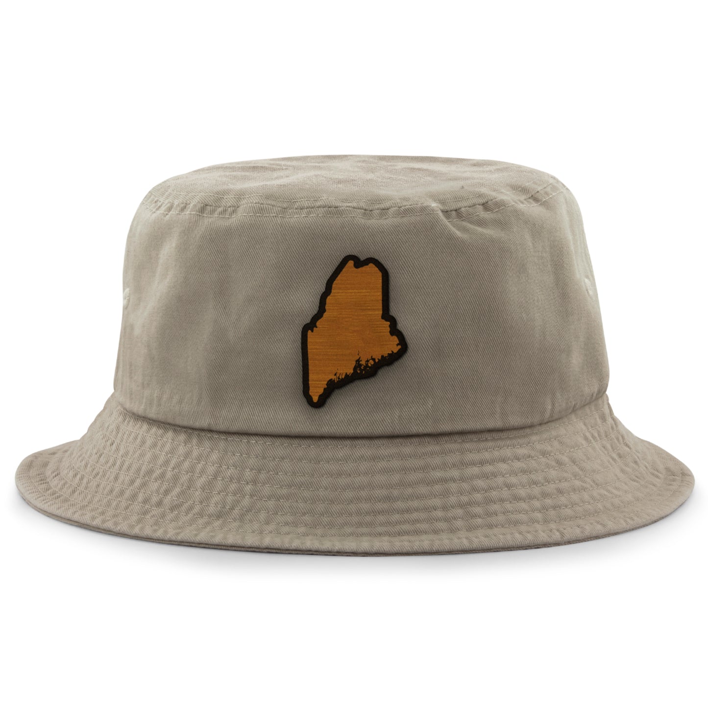 Maine State Wood Grain Patch Bucket Hat