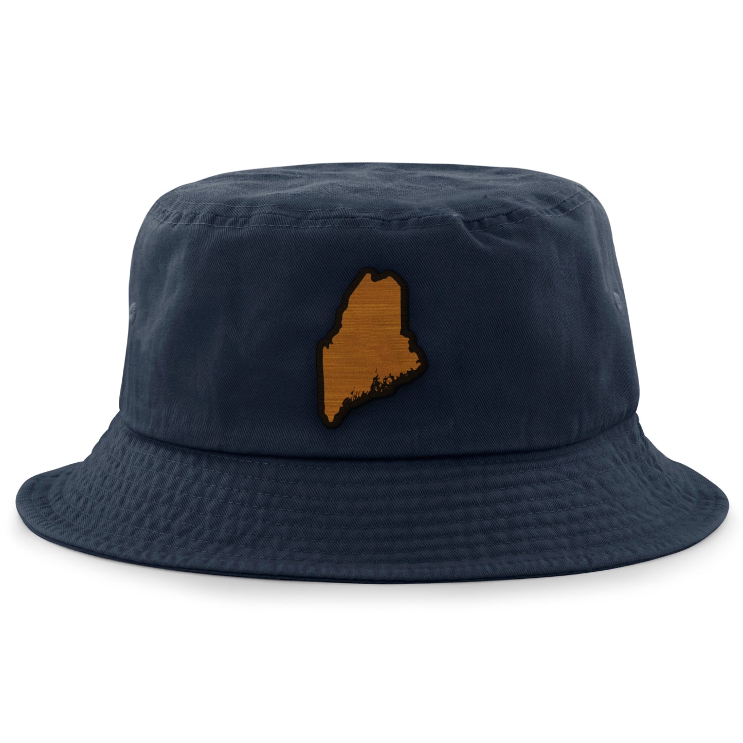 Maine State Wood Grain Patch Bucket Hat