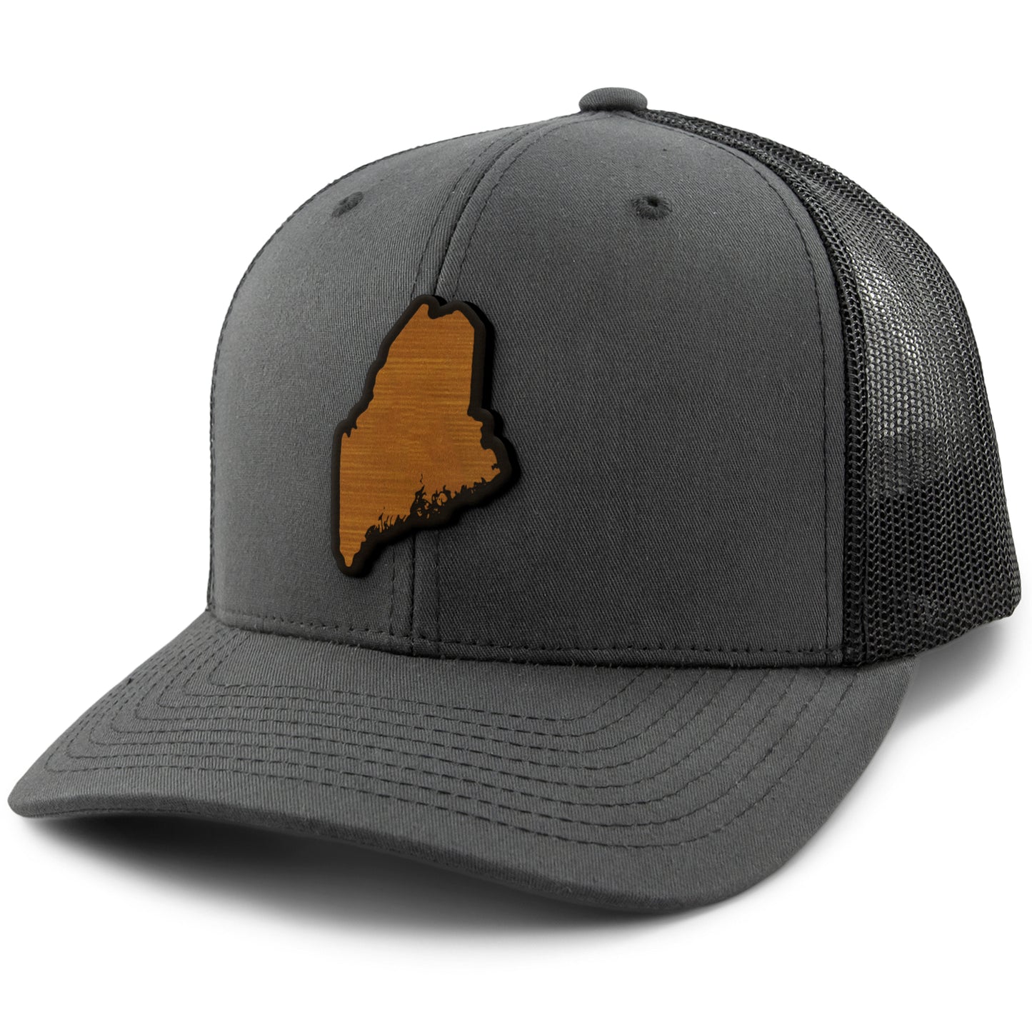 Maine State Wood Grain Patch Classic Snapback Trucker