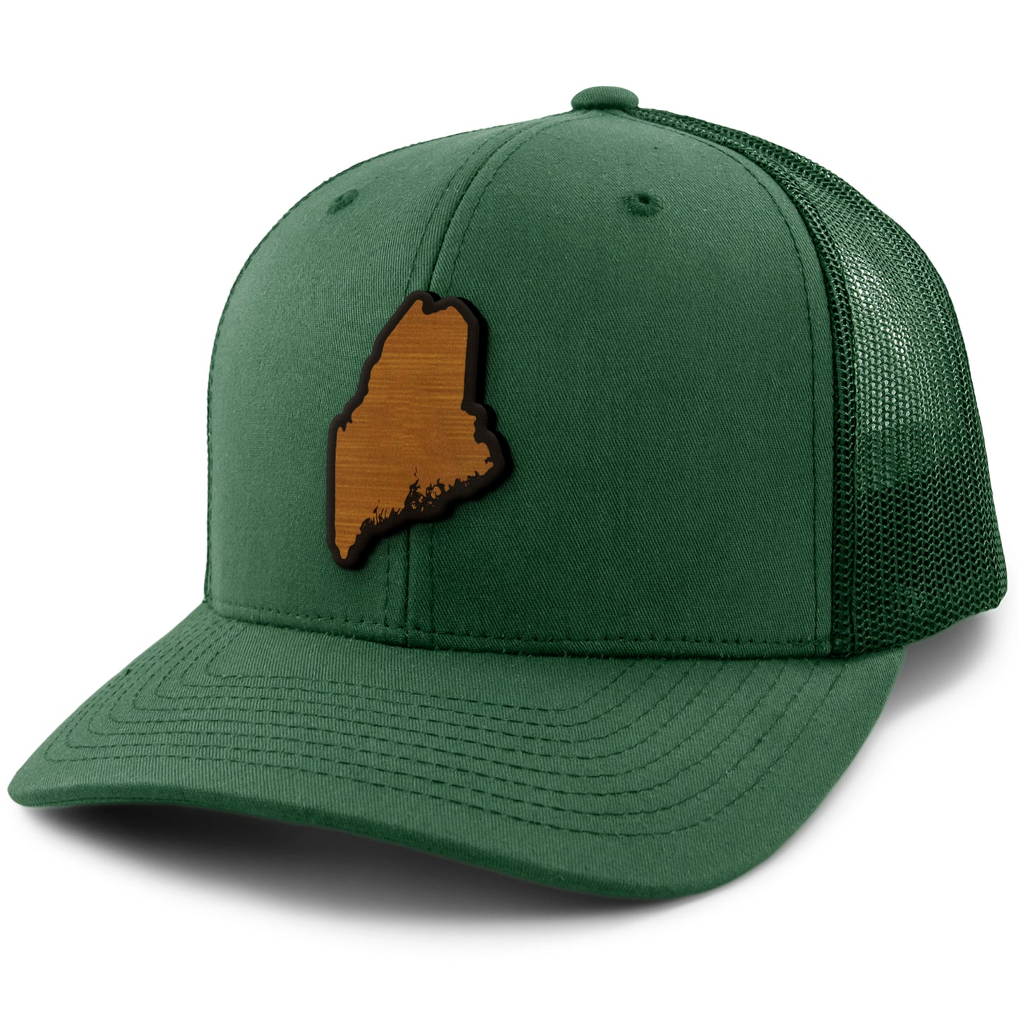 Maine State Wood Grain Patch Classic Snapback Trucker