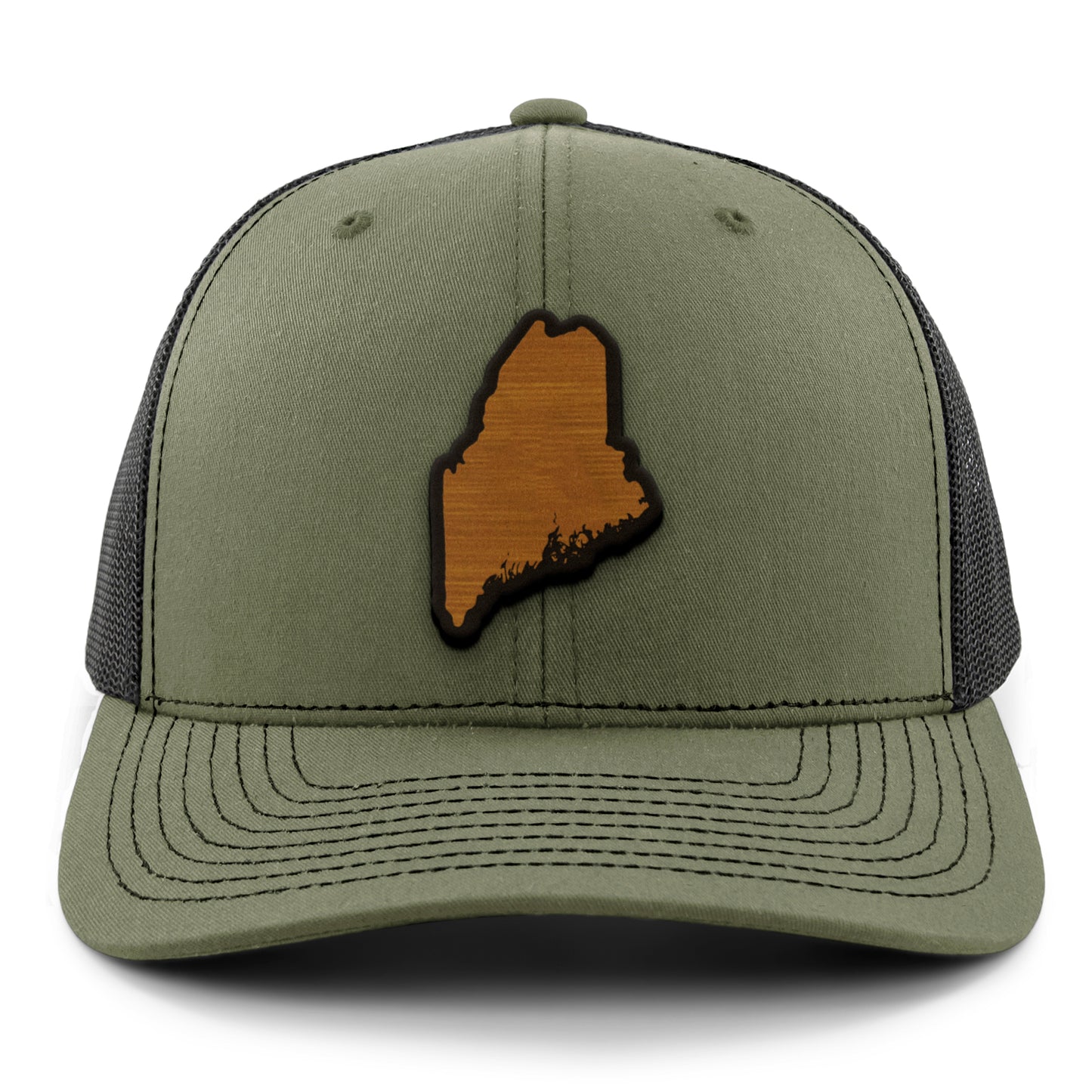 Maine State Wood Grain Patch Classic Snapback Trucker