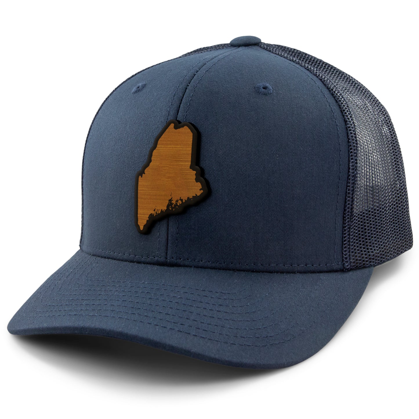 Maine State Wood Grain Patch Classic Snapback Trucker