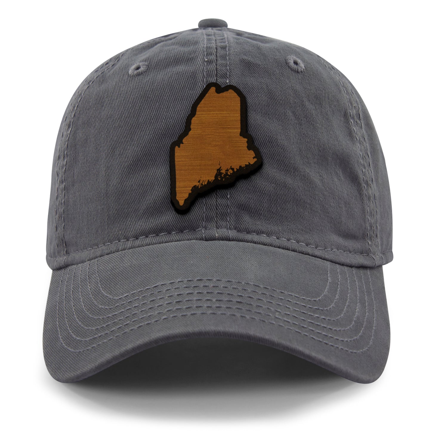 Maine State Wood Grain Patch Dad Hat