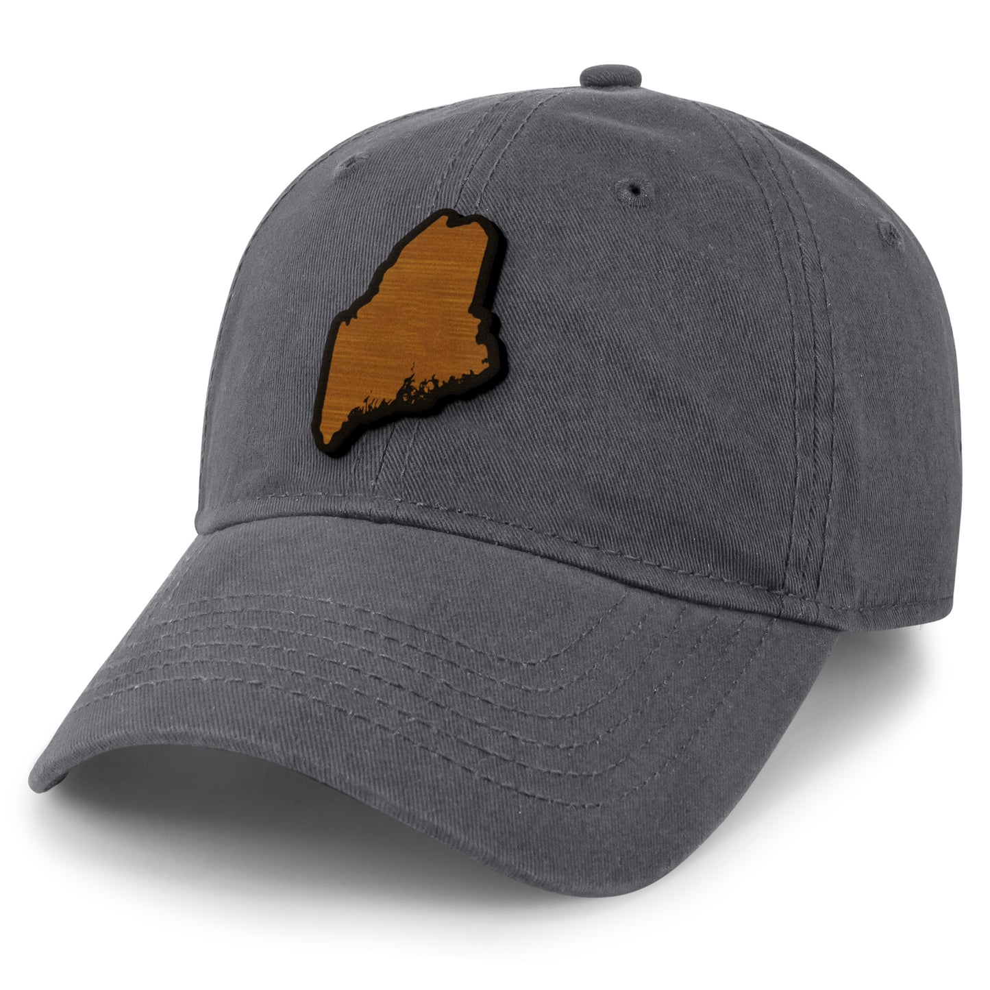 Maine State Wood Grain Patch Dad Hat