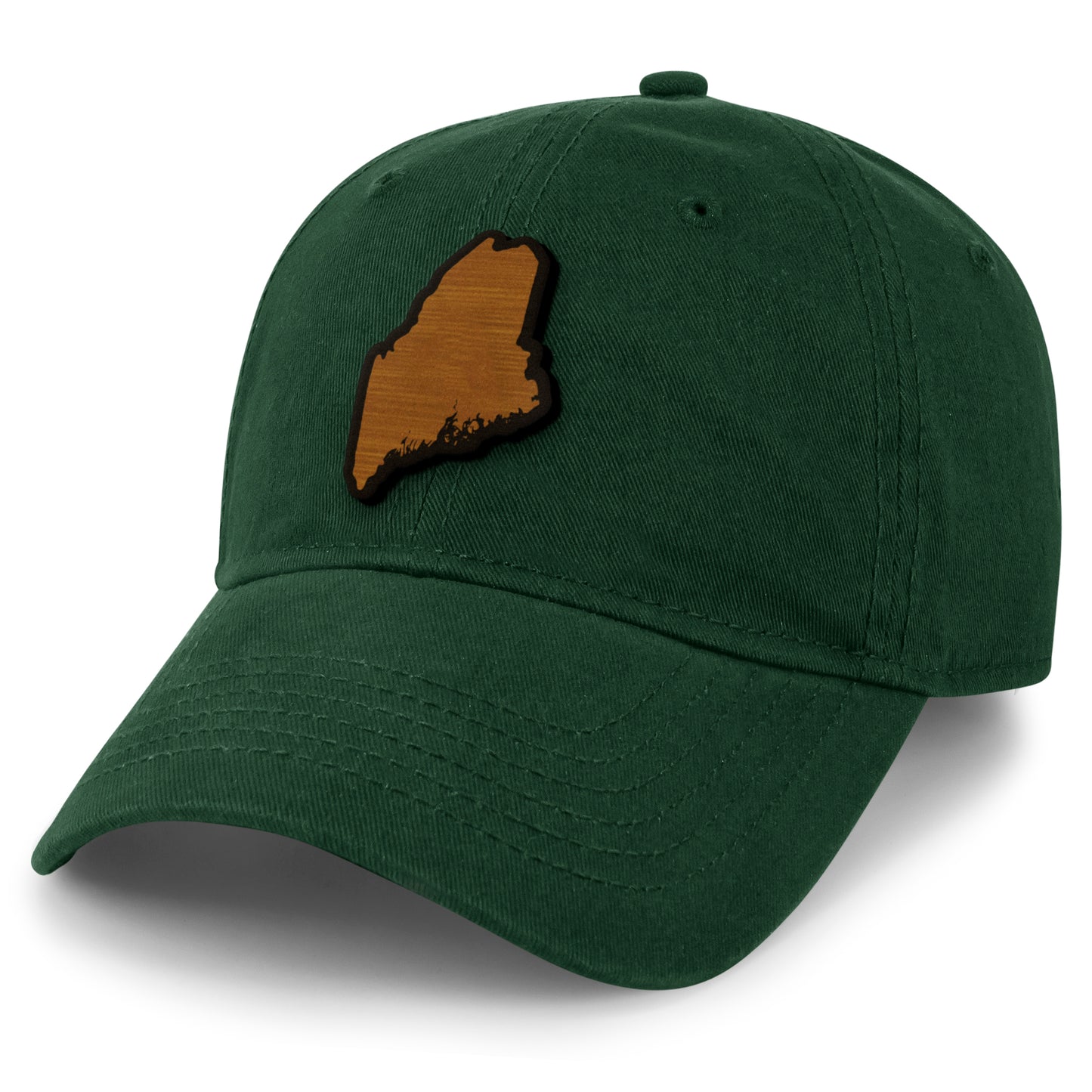 Maine State Wood Grain Patch Dad Hat