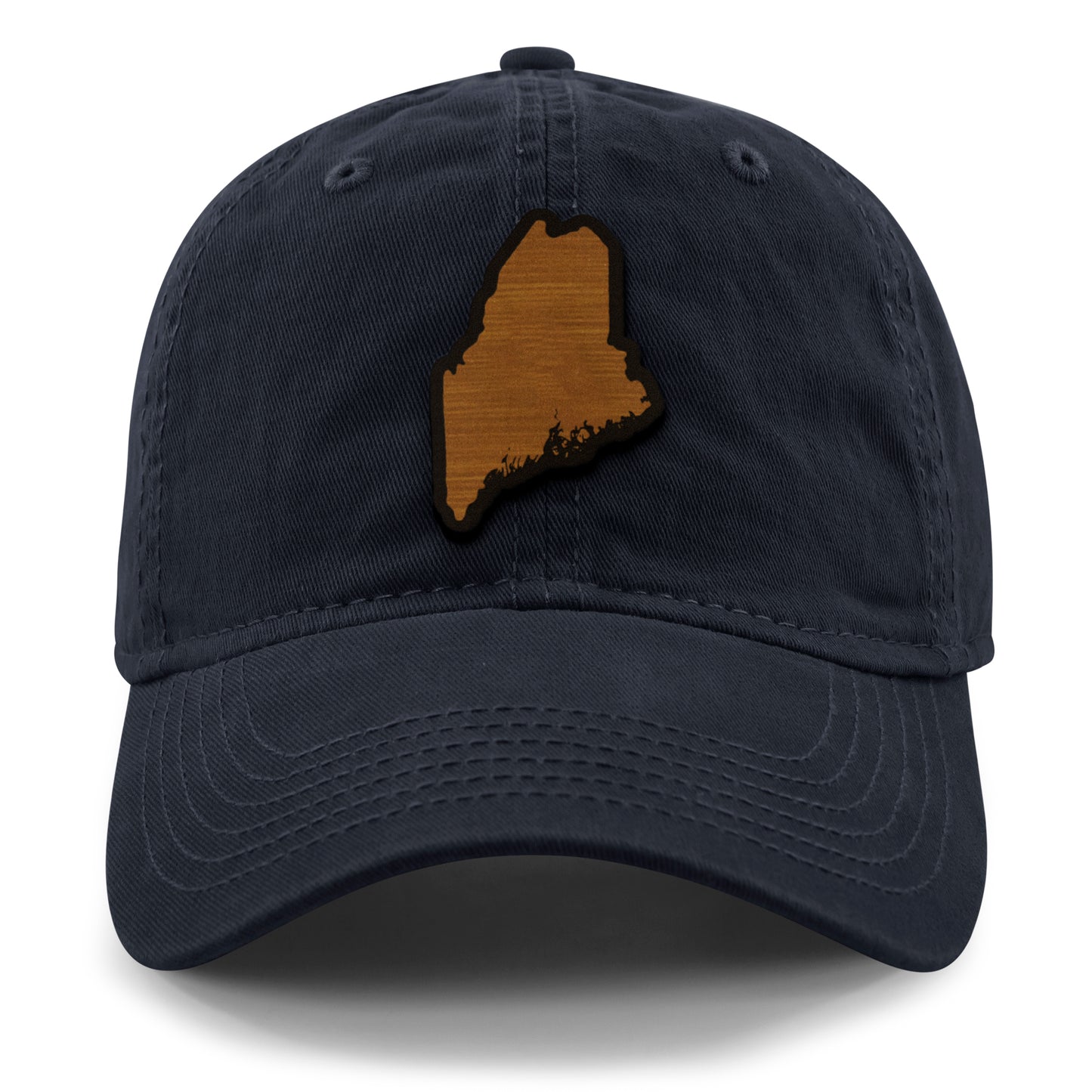 Maine State Wood Grain Patch Dad Hat