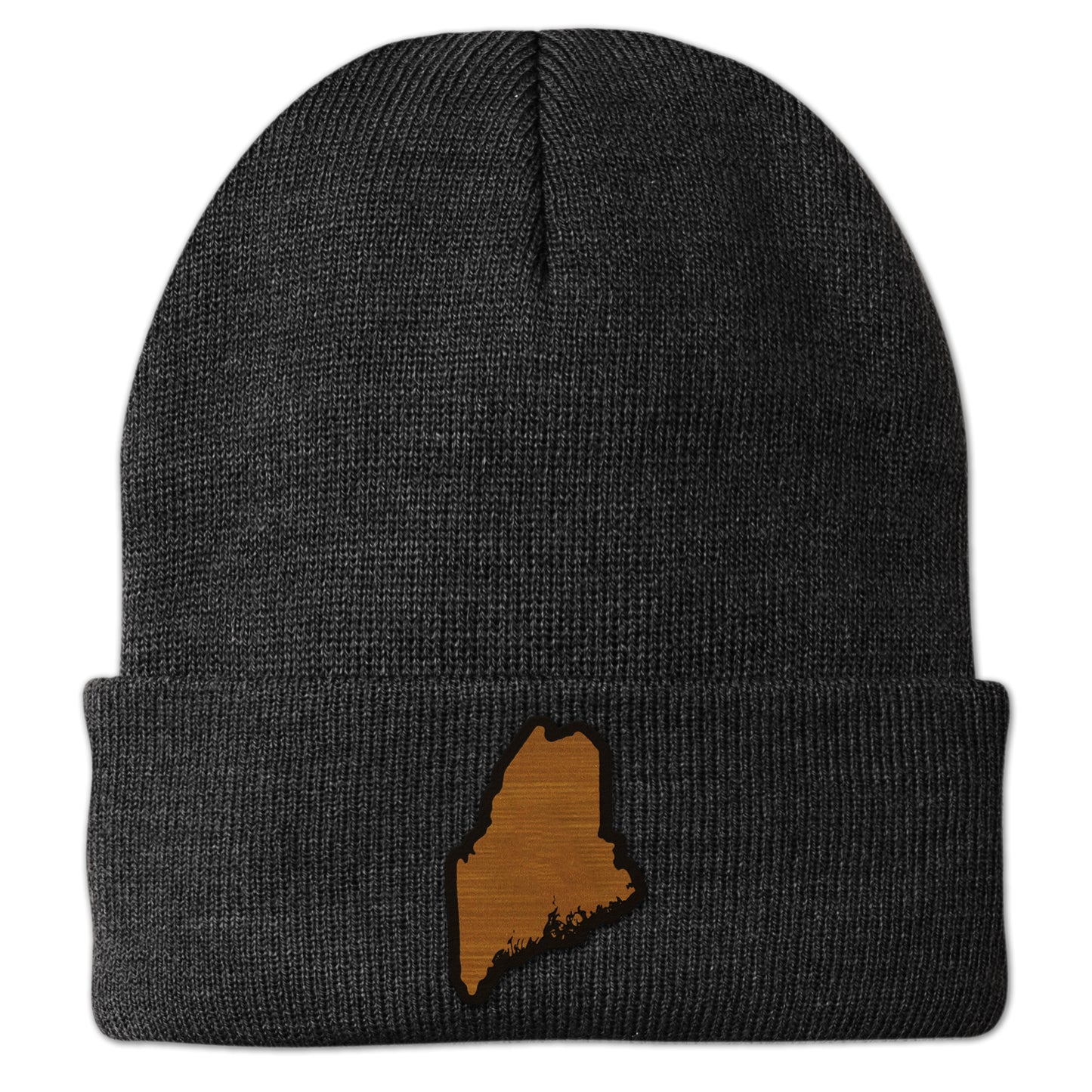 Maine State Wood Grain Patch Cuff Knit