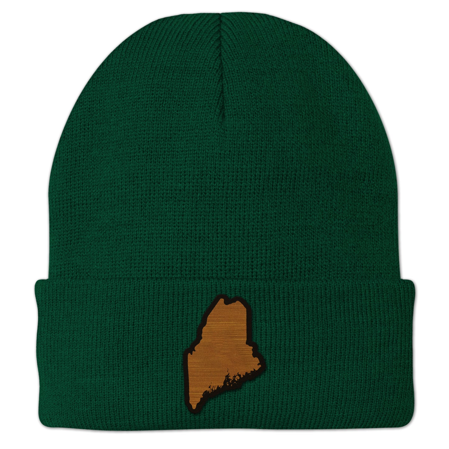 Maine State Wood Grain Patch Cuff Knit