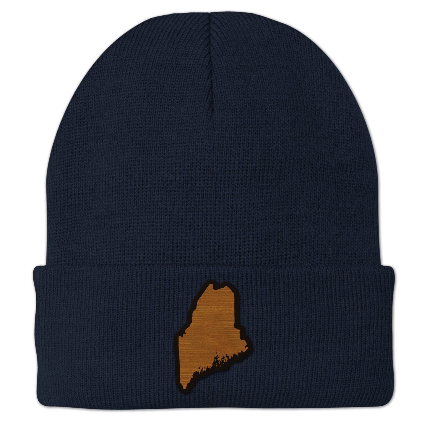 Maine State Wood Grain Patch Cuff Knit